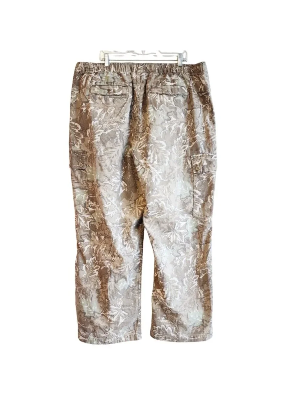 Original Use Mens XXL Leaf Print Cargo Pants Elastic Waist